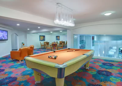 Chesterfield Villas lounge with billiards table