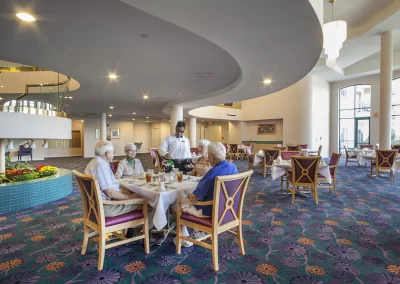 Senior Citizens dining in the dining room at Garden Villas North
