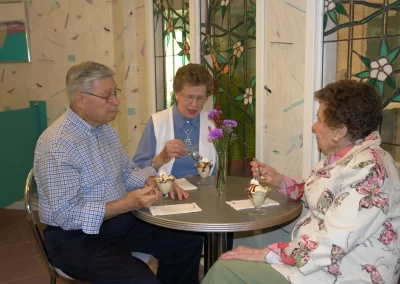 Seniors enjoying ice cream at Garden Villas South