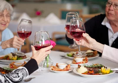 Chesterfield Villas residents dining together