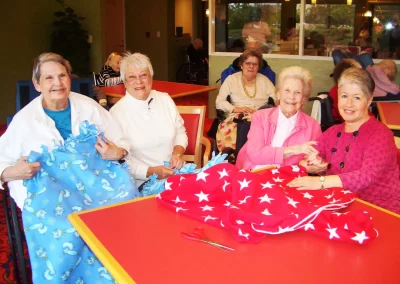 Residence of Delmar Gardens of Chesterfield making blankets
